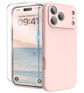 lot 16258 image: for iPhone 17 Pro Max Case, Liquid Silicone Cover with Camera Protection Anti-Scratch Soft Microfiber Lining Shockproof Protective Phone Case for iPhone 17 Pro Max 6.9, Chalk Pink - Retail $0