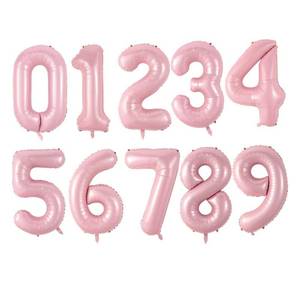 lot 16263 image: MISSING ONE NUMBER, (6 or 9)AnnoDeel 10 pcs 16inch Number Pink Mylar Balloons, 09 Pink Foil Balloons for Girl Sweet Birthday Wedding Party Decorations Number Balloons - Retail $9