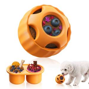 lot 16279 image: havit Frozen Dog Treats Toy to Keep Them Busy, Cognitive Dog Enrichment Toys,Interactive Toys Long Lasting, Easy to Clean (Orange) - Retail $13