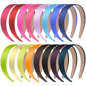lot 16284 image: anezus 16 Pcs Satin Headbands Bulk 1 Inch Anti-slip Ribbon Hair Bands Plain Hard Headbands for Women Girls DIY Craft Hair Accessories (Multicolor) - Retail $10