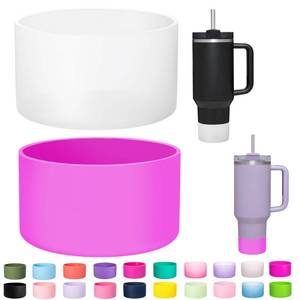 lot 16288 image: 2-Pack Silicone Boot for Stanley 30 40 OZ Cup, Boots for Stanley Cup Accessories, Non-Slip Tumbler Bottom Protector Cover, Noise Reduction Protective Sleeve for Quencher H2.0  IceFlow 20oz 30oz - Retail $7