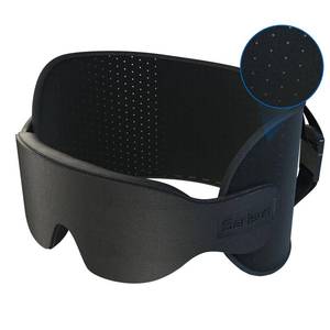 lot 16296 image: SARISUN Travel Pillow for Airplanes, Ultra-Thin Breathable Airplane Pillow Alternative, Airplane Head Strap with 3D Sleep Eye Mask, 360° Support for Long Flight, Work for Seats with Headrest, Black - Retail $20