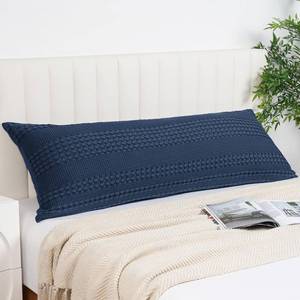 lot 16302 image: Cover Only PHF 100% Cotton Waffle Body Pillowcase with Zipper, 1 Pack 20 x 54 Soft Skin-Friendly Pillow Sham, No Filling, Aesthetic Woven and Breathable Waffle Weave Body Pillow Cover for Bed, Blue Sapphire - Retail $27