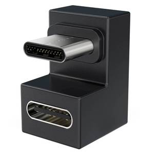 lot 16314 image: UPERFECT USB C U Shape Adapter, 360 Degree Angled USB 3.1 Type C (USB-C) Male to Female U Shape Adapter 4K144hz Resolution 10Gbps for Monitor,Laptop, Tablet & Mobile Phone - Retail $20