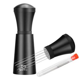 lot 16317 image: WDT Espresso Distribution Tool Espresso Stirrer Tools for Barista, 0.35mm 7 Needles Espresso Coffee Stirrer with Extra 7 Replaceable Needles, Aluminum Alloy Handle with Stand (Black) - Retail $20