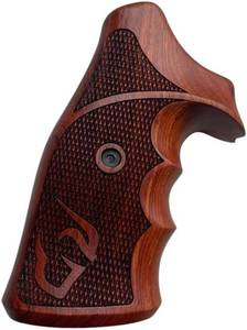 lot 16321 image: New Padauk Wood Grip Compatibles with Taaurus MediumLarge Frame Square Butt .357 M44, 65, 80, 82, 83, 96, 431, 441, 607, 669#Checker Engraved - Retail $76