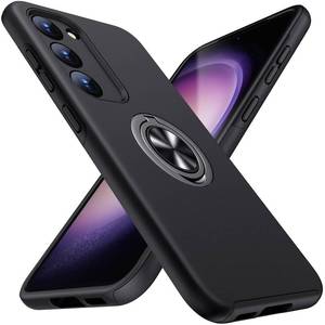 lot 16331 image: JAME for Samsung Galaxy S23 Plus Case, Slim Soft Bumper Case for S23 Plus Cover with Ring Holder Kickstand for Galaxy S23 Plus, Shockproof Protective Cover for Samsung S23 Plus Case, Black - Retail $13