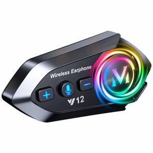lot 16336 image: Motorcycle Helmet Bluetooth Headset with HiFi Stereo Sound,FM,Noise Reduction,1000mAh Battery,Helmet Bluetooth Speakers Helmet Headphones with RGB Light,IPX6 Waterproof,Hand Free,Easy Set Up