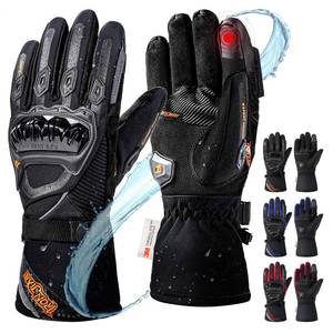 lot 16370 image: IRON JIAS Winter Motorcycle Gloves, CE Level 1KP Protection, Cold Weather Waterproof Windproof Touchscreen Riding Gear (Black, M) - Retail $37