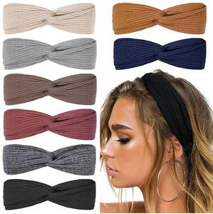 lot 16373 image: Huachi Hairband for Womens Hair, 8pcs Elastic Headbands for Women, Solid Color, Ribbed Knitting, Soft, Non-slip, Stretchy, Breathable, Suitable for Any Occasions, Hair Styling Accessories - Retail $13
