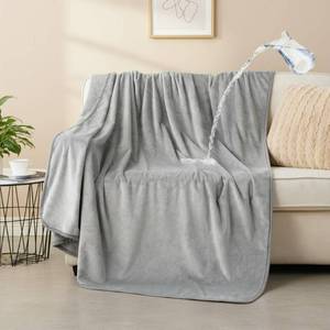 lot 16376 image: PHOTO FOR REFERENCE, COLOR BLACK BEST DOG EVER DESIGN CAPT.SNOOZE Waterproof Dog Blankets Light Grey Pet Blanket 60x80, Soft Fluffy Sofa Car Bed Protector, Reversible Leakproof Flannel Washable Dog Blanket for Large Dogs - Retail $33