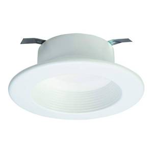 lot 16391 image: HALO RL 4 in. White Integrated LED Recessed Ceiling Light Retrofit Trim with Selectable CCT (2700K-5000K) - Retail $25