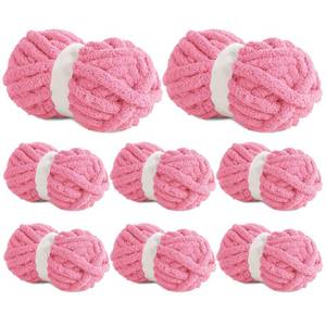 lot 16411 image: BALAPET 8 Pack Chunky Chenille Yarn for Crocheting & Knitting, 27yds 8 oz Each Skein Soft Fluffy Kitting Yarn Set, Thick Velvet Plush Yarn for Handcrafts Weaving Making Blankets - Retail $35