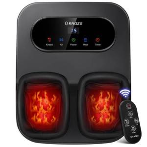 lot 16416 image: KNQZE Foot Massager with Heat and Remote, Shiatsu Deep Kneading Feet Massager for Plantar Fasciitis & Neuropathy, Foot Warmer, Gifts for Mom Women Men Dad, Fits Up to Men Size 12 - Retail $90