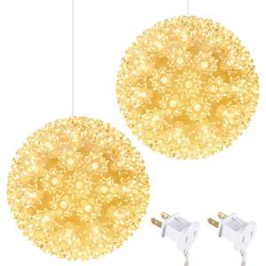 lot 16423 image: Brightown Outdoor Christmas Decorations-Starlight Sphere, Replaceable Bulbs with Add-On Plug, Lighted Sphere Balls for Trees Party Wedding Patio Indoor Decorations 6in-2pc 100 LED(Clear) - Retail $31