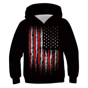lot 16430 image: Goodstoworld Boys Girls Flag Sweatshirts Black Unisex 8-10 Year Old Sweatshirts with Pockets Kids Cool Graphic Striped Stars Hoodies Size XL - Retail $15