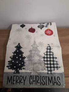 lot 16431 image: Merry Christmad Table Runner 6ft Long 13 Inches Wide  - Retail $0