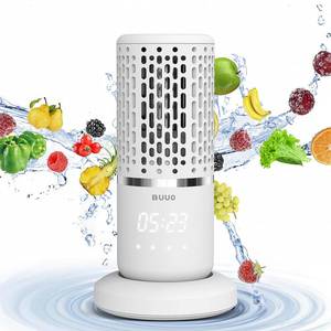 lot 16434 image: Fruit and Vegetable Washing Machine, Electric Fruit Cleaner, Faster Electrolytic Water, with Large Reaction Area, 6 min Countdown,Ideal for Cleaning Fruit,Vegetable,Rice,Tableware(Grey) - Retail $10