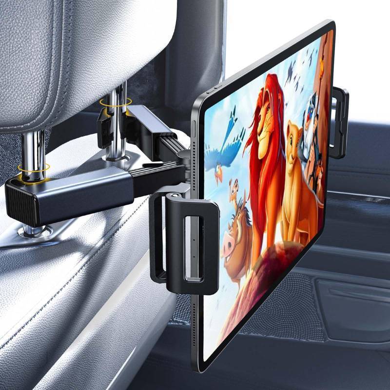 lot 25130 image: Tablet Holder for Car Headrest, iPad Car Holder Back Seat Travel Accessories Long Road Trip Essentials for Kids Black, Tablet Stand for iPad Pro Air Mini Galaxy Fire 4.7-12.9 Devices - Retail $22