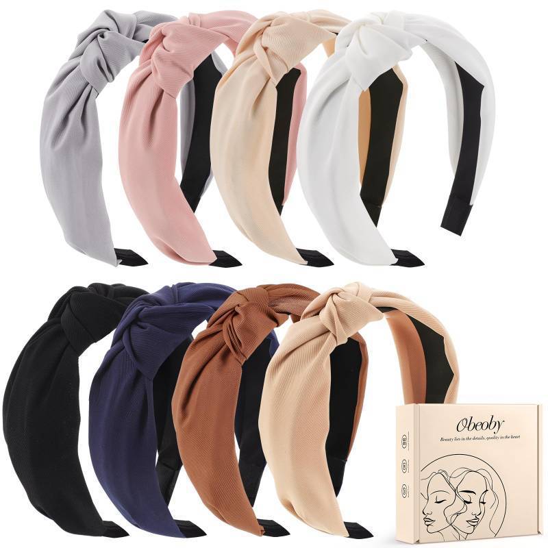 lot 35136 image: 8Pcs Headbands for Women, Fashion Knotted Headband Coffee Series Wide Hairband Hair Accessories Valentine Party Hair Accessories for Women Girls