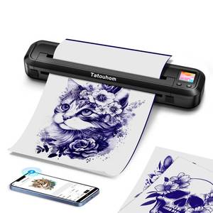 lot 62057 image: Tattoo Stencil Printer, 2500mA Wireless Bluetooth Thermal Tattoo Machine, 3D Preview, Drawing Design, Tattoo Kit for Tattoo Artists & Beginners, PhonePc - Retail $50
