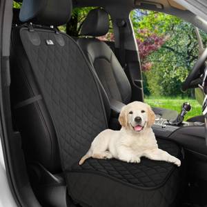 lot 62076 image: Petloox Front Seat Dog Cover for Car, Truck & SUV - Waterproof, Non-Slip Pet Car Seat Cover for Dogs - Durable, Easy to Install & Clean, Front Passenger Seat Protector for Pets & Vehicles - Retail $21