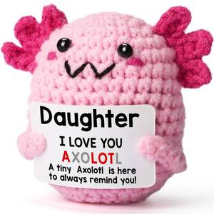lot 62090 image: Teen Girl Gifts Trendy Stuff, Crochet Axolotl Daughter Gift from Mom for Birthday, Christmas, Valentines, Easter Basket Stuffers for Tweens Kids - Retail $55