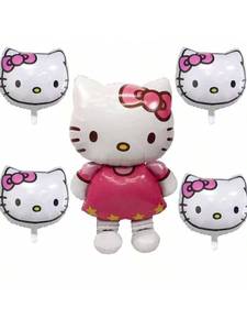 lot 62093 image: Kitty Balloons for Kitty Birthday Party Girls Birthday Party Balloons, Birthday Party Decorations (white) - Retail $10