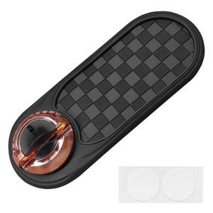 lot 62134 image: Multifunction Car Anti-Slip Mat, Rotatable Vehicle Phone Holder with Temporary Parking Number, Universal Auto Dashboard Organizer Pad Accessory for Phones, Sunglasses, Keys (GreyGold) - Retail $14