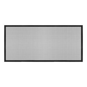 lot 62138 image: Window Screen Mesh, 28 x 59 DIY Fiberglass Netting Mesh Black Frame with Hook and Loop Adhesive Edging Black Mesh for Bedroom, Living Room, Kitchen - Retail $15