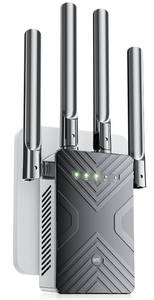 lot 62166 image: WiFi Extender Signal Booster for Home - 5X Faster Internet Booster with Ethernet Port - Retail $80