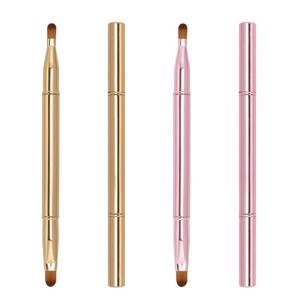 lot 62176 image: Unaone 2 Pack Lip Brush for Lipstick, Dual-Ended Lip Makeup Brush with Lid, Lipstick Brush for Lip Gloss
