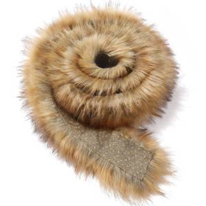 lot 62181 image: Tatuo 71 x 3 Inch Natural Brown Faux Fur Trim for Hood Shaggy Fur Fabric Faux DIY Craft Garland Fluffy Strip for Winter Slippers Slides Xmas Gnomes Beard Santa Claus Hair Dwarf Cosplay Costume - Retail $19