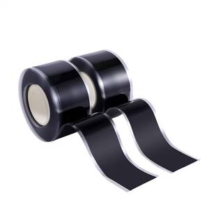 lot 62187 image: Self Fusing Silicone Tape 2 Rolls 1 in x 10 Black Waterproof Rescue Tape Rubber Leak Silicone Self-amalgamating Tape for Plumbing, Sealing Pipes, Hose Repair, Outdoor Coax and Tool Fixation - Retail $9