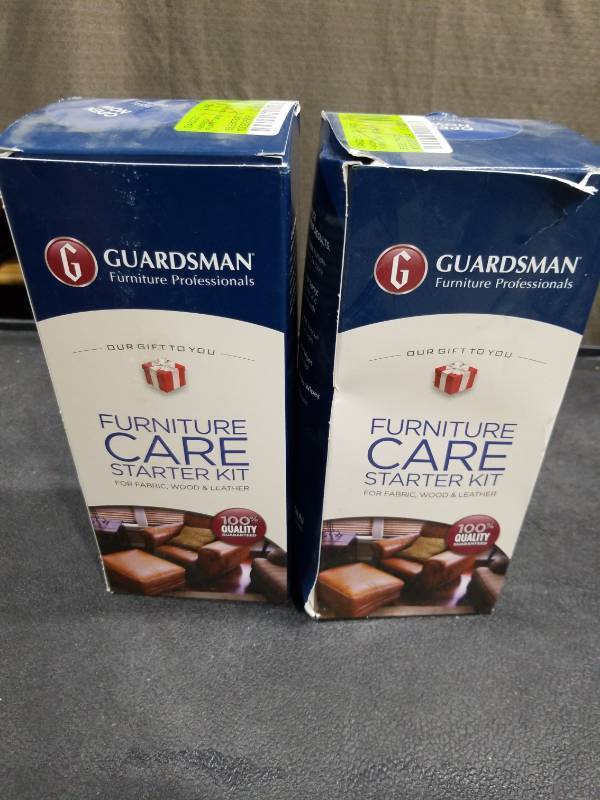 lot 3407 image: Guardsmen Professional furniture Care Staryer Kit for fabric wood leather Set 2