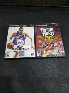 lot 3964 image: PlayStation 2 Games Bundle - NCAA Basketball 09 & Guitar Hero Aerosmith