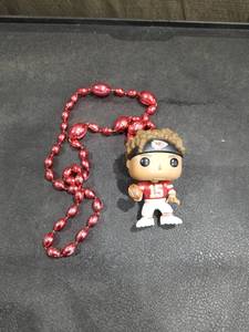 lot 3966 image: Patrick Mahomes #15 Funko Pop with Red Beaded Chain