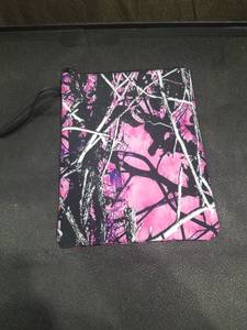 lot 4008 image: Book Sleeve with Zipper, Washable Fabric Book Protector Case with Front Pocket, Pink Camo Tree Double-Sided Printed Book Cover for Paperback, Hardcover and Tablets