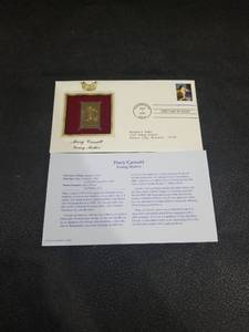 lot 4017 image: 2003 Mary Cassatt Young Mother Gold Stamp First Day Cover