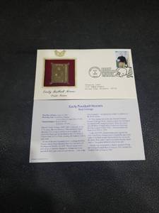 lot 4023 image: 2003 Early Football Heroes Red Grange 22kt Gold Commemorative Stamp First Day Cover