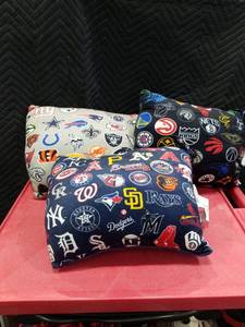 lot 4098 image: Sports Team Logo Decorative Throw Pillows Set