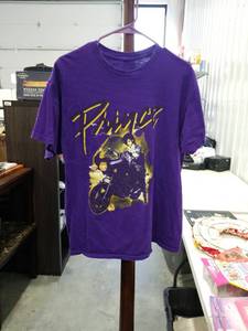 lot 4106 image: Prince Purple Rain Motorcycle T-Shirt Size Large