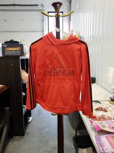 lot 4115 image: Adidas Orange Hoodie Sweatshirt LG (1416)
