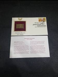 lot 4145 image: 2008 Linus Pauling Gold Stamp First Day Cover
