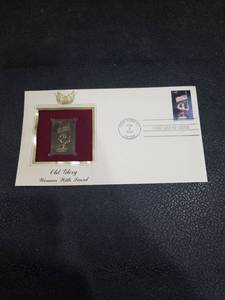 lot 4150 image: 2003 Old Glory Woman with Sword Gold Stamp First Day Cover