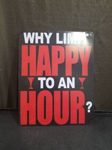 lot 4205 image: Happy Hour Metal Bar Sign