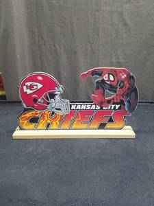 lot 4206 image: Kansas City Chiefs Spider-Man Display Stand
