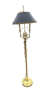 Brass Floor Lamp with Black Shade - Retail: $85