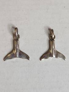 lot 1028 image: Sterling Silver .925 Whale Tail Charm Pendants