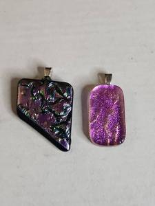 lot 1029 image: Dichroic Glass Pendant Set